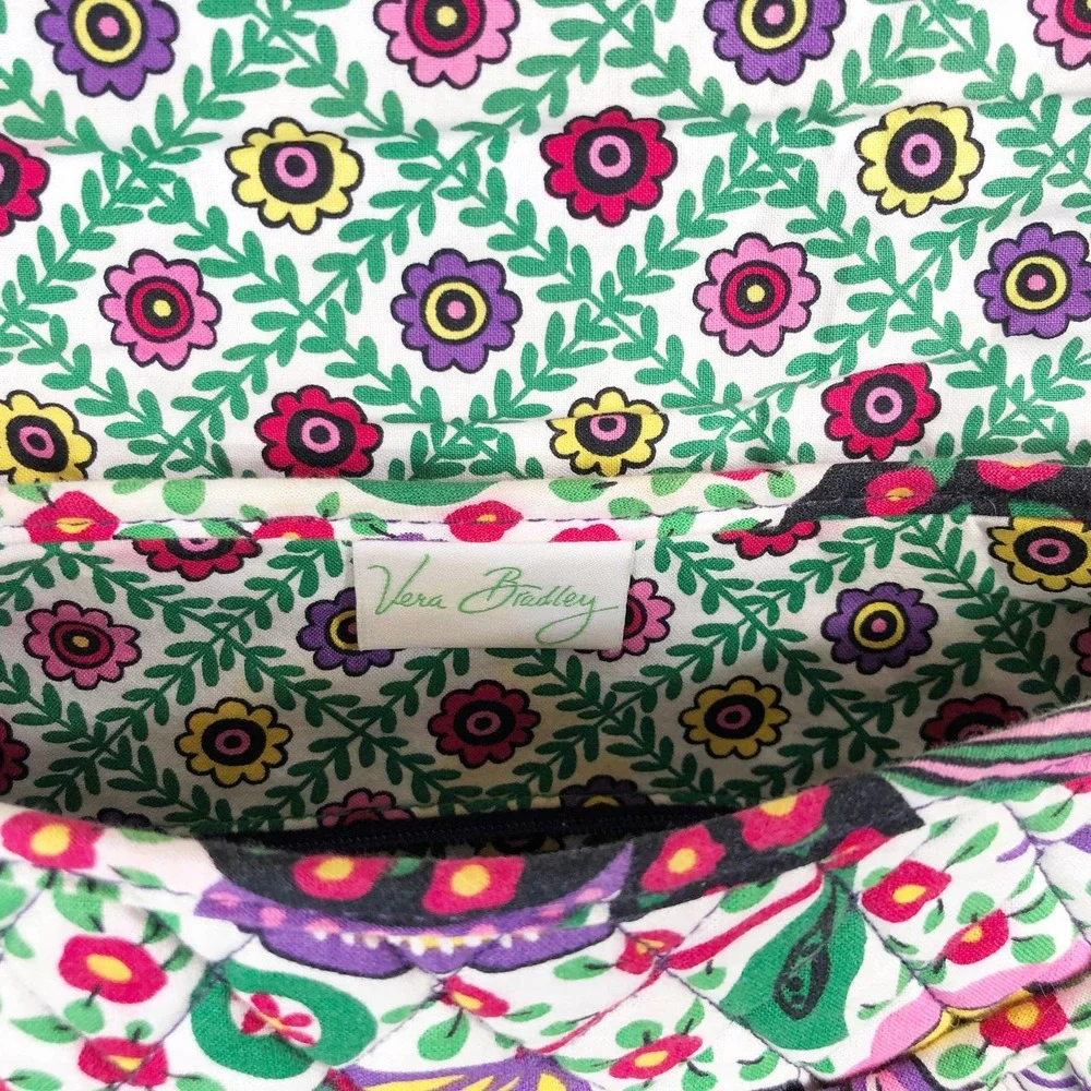 Vera‎ Bradley Viva la Vera Bag Crossbody Strap Purple Green Floral Flap Bag